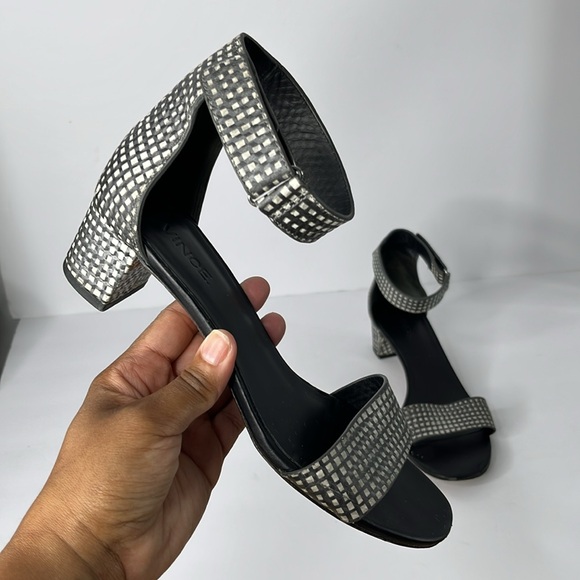 Vince Black and White Checkered Sandals Sz 7 - Picture 1 of 8